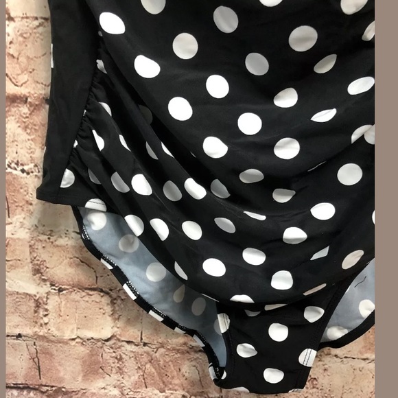 Camellias Polka Dot Swimsuit One Piece XXXL 3X - Picture 4 of 8
